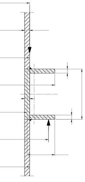 Technical diagram: Vertical vessels with ring supports