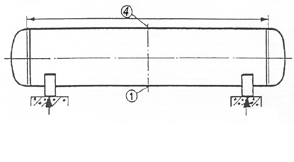 Technical diagram: Horizontal vessels on saddles