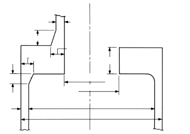 Technical diagram: Integral flat heads with a large, single, circular, centrally located opening