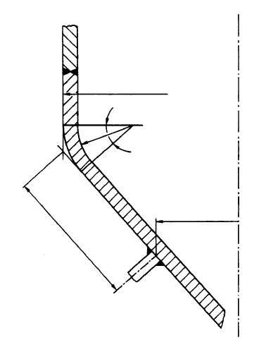 Technical diagram: Conical shells under internal and external pressure