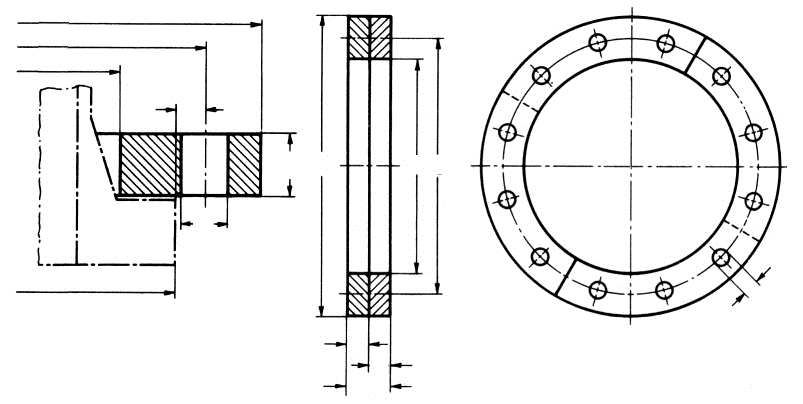 Technical diagram: Flanges