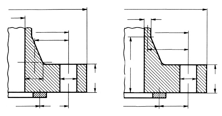 Technical diagram: Flanges