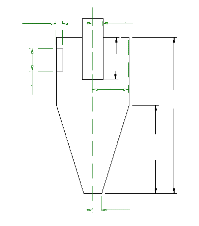 Technical diagram: Cyclone separator: pressure drop and separation efficiency