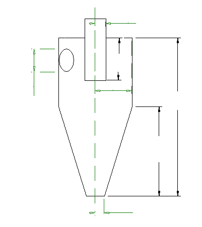 Technical diagram: Cyclone separator: pressure drop and separation efficiency