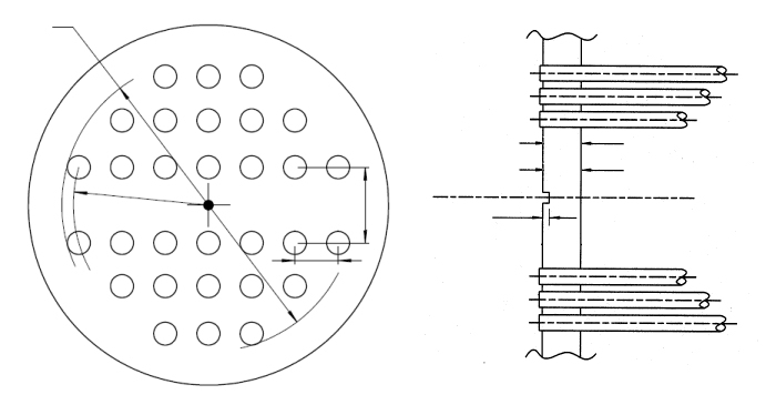 Technical diagram: Fixed tubesheets