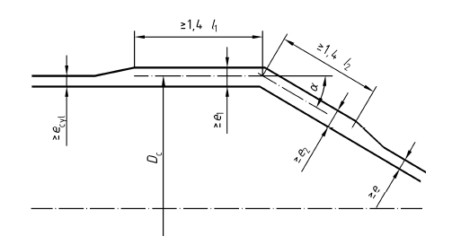 Technical diagram: Straight pipes and pipe bends