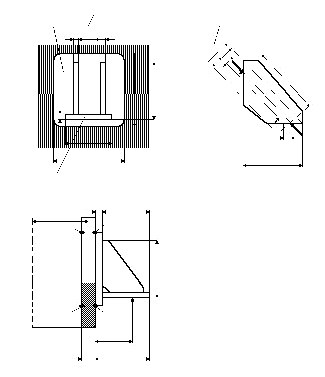 Technical diagram: Vessels with support brackets
