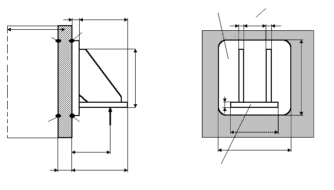 Technical diagram: Vessels with support brackets