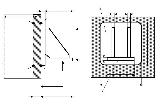 Technical diagram: Vessels with support brackets