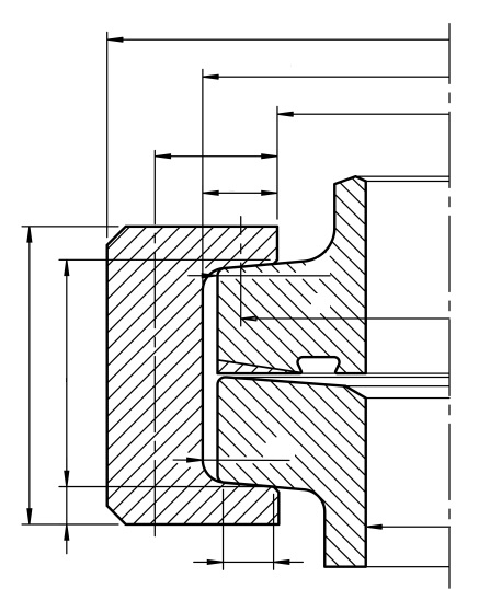 Technical diagram: Clamping rings