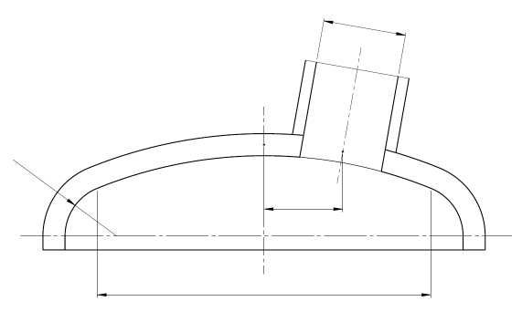 Technical diagram: Elliptical heads under internal pressure