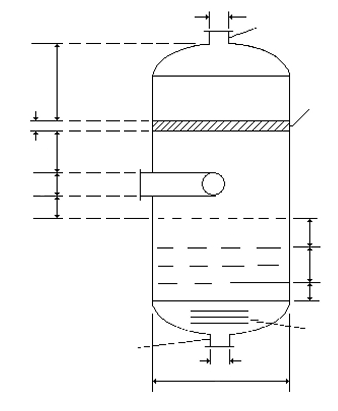Technical diagram: Vertical gravity separator