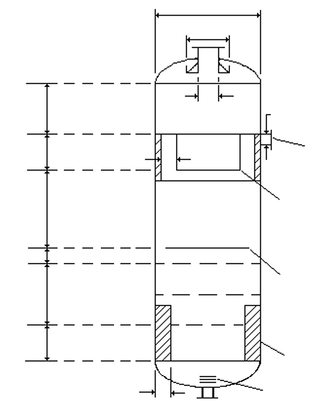 Technical diagram: Vertical gravity separator