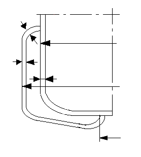 Technical diagram: Knuckles on jacketed vessels